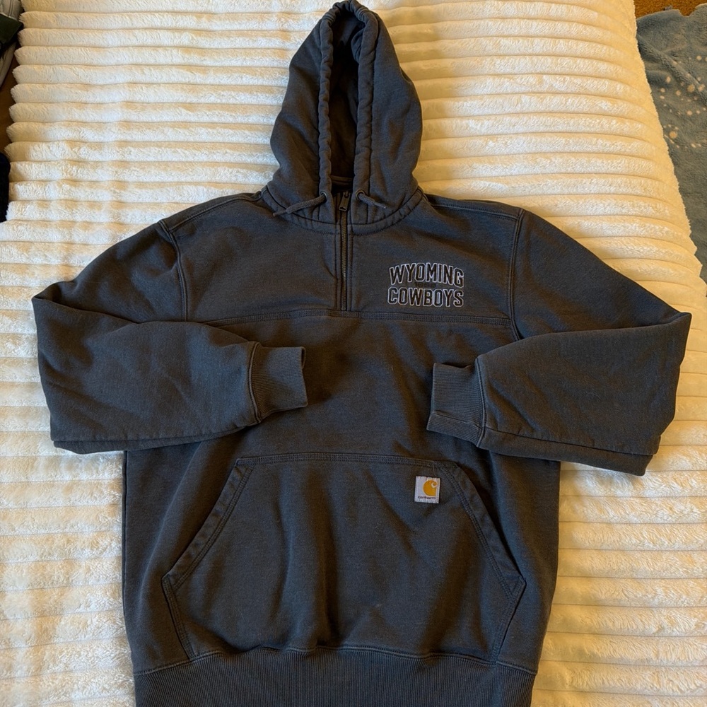 Carhartt Charcoal Hoodie with Wyoming Cowboys Embroidery